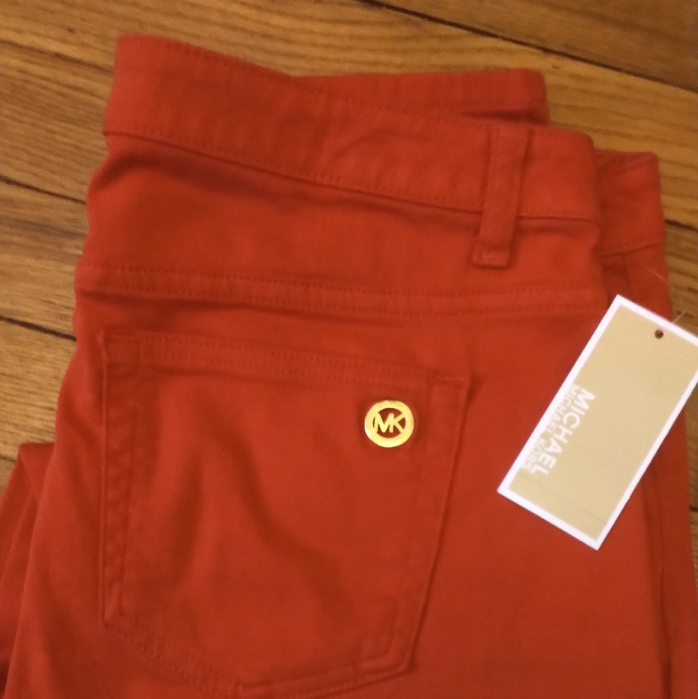 NEW Michael Kors Red Cropped Skinny Jeans